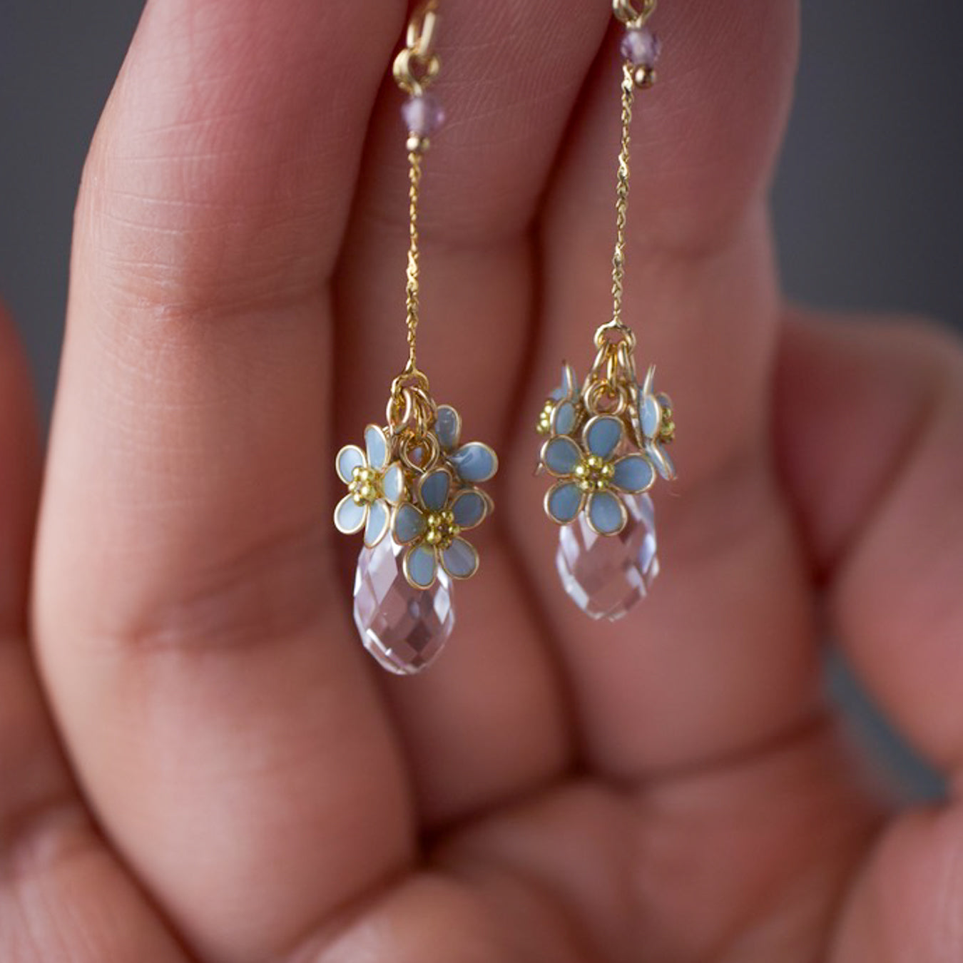Forget-Me-Not with Crystal Drop | 14kgf