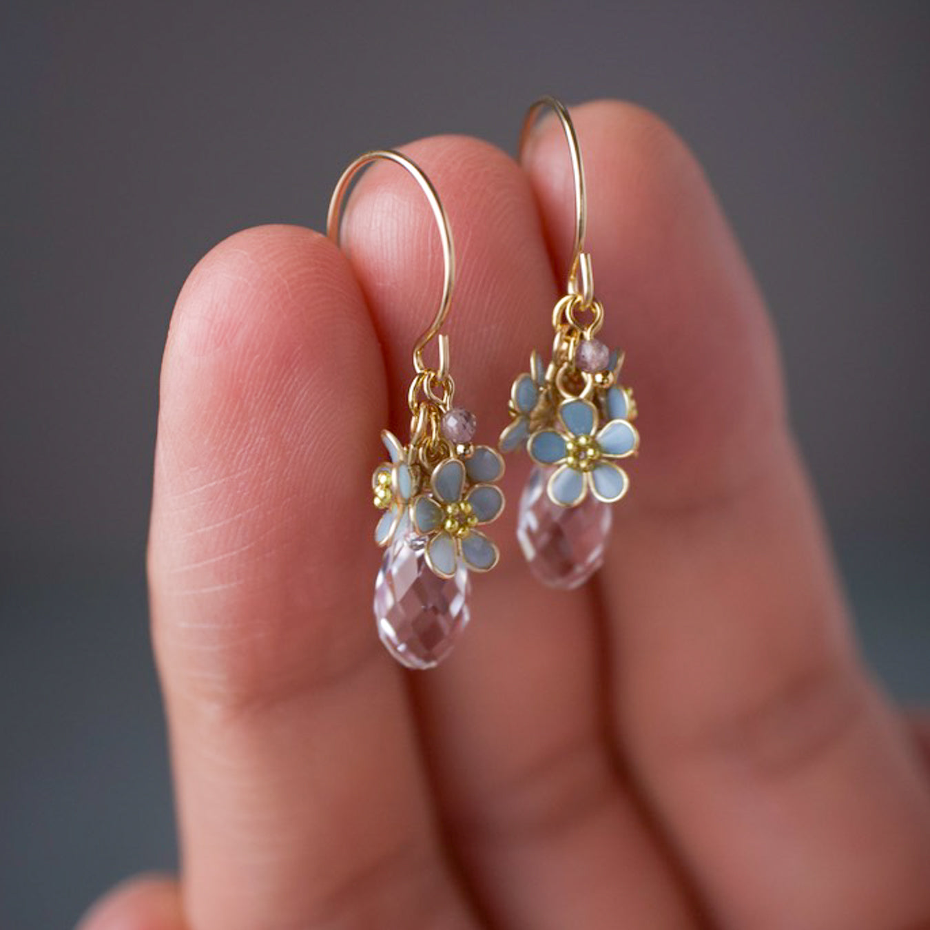 Forget-Me-Not with Crystal Drop | 14kgf