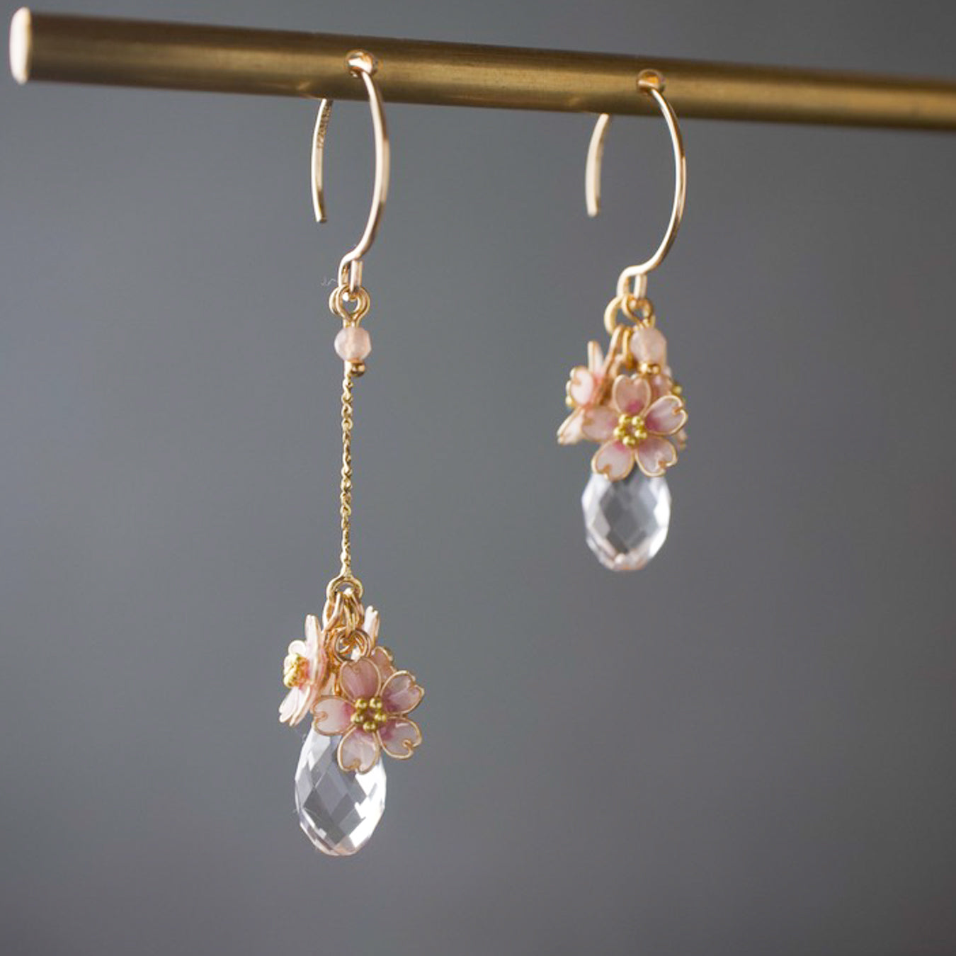 Cherry Blossom  with Crystal Drop | 14kgf