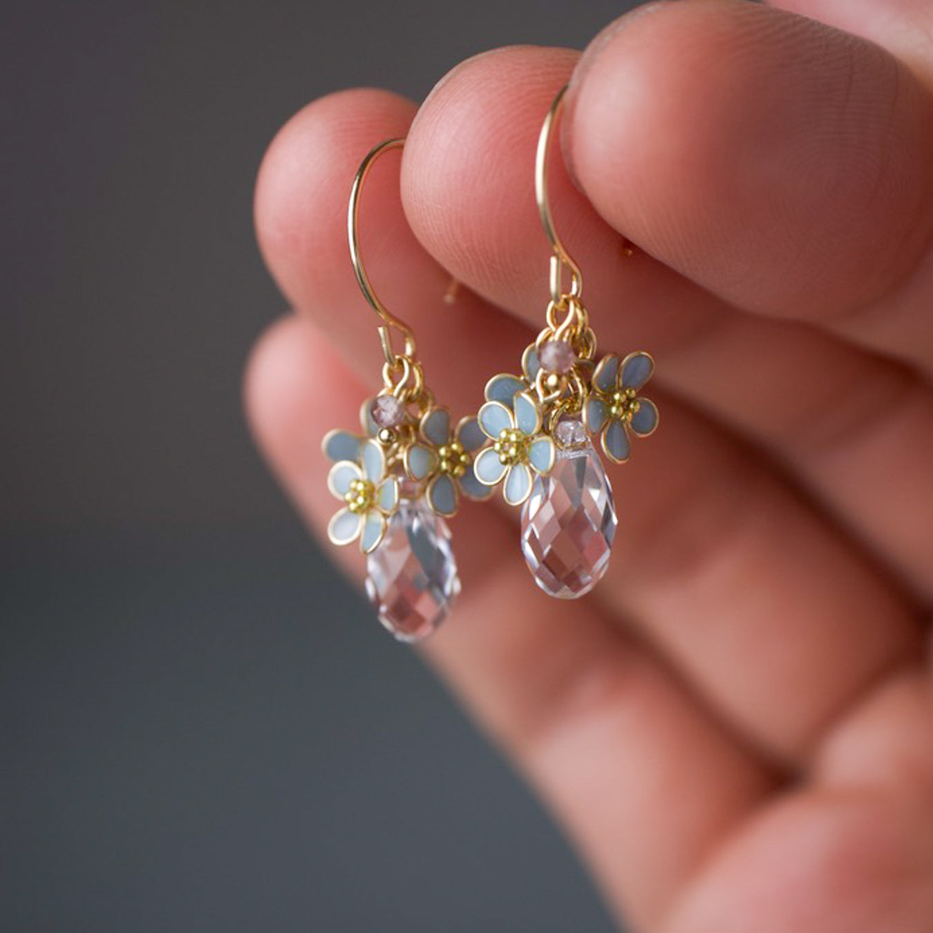 Forget-Me-Not with Crystal Drop | 14kgf