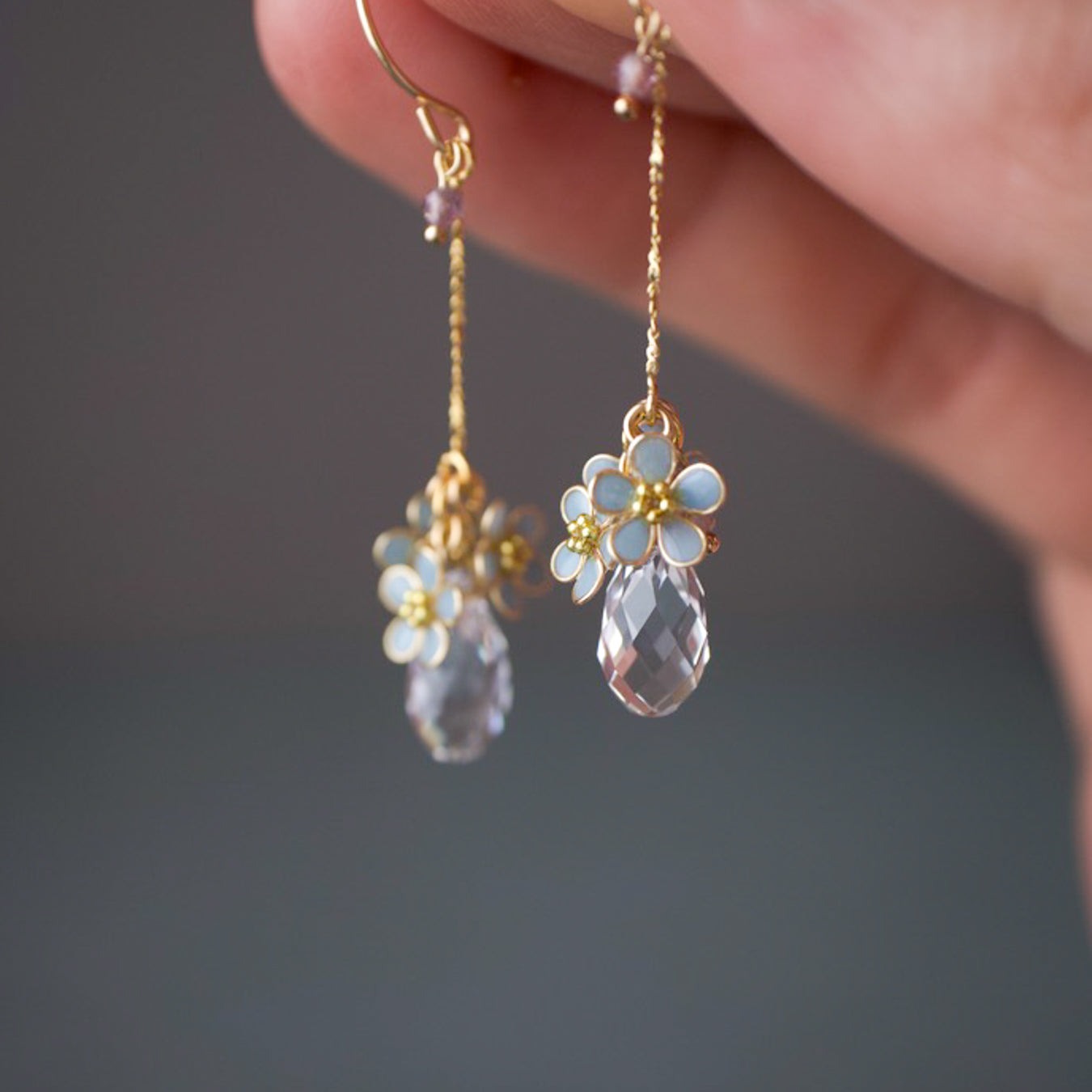 Forget-Me-Not with Crystal Drop | 14kgf