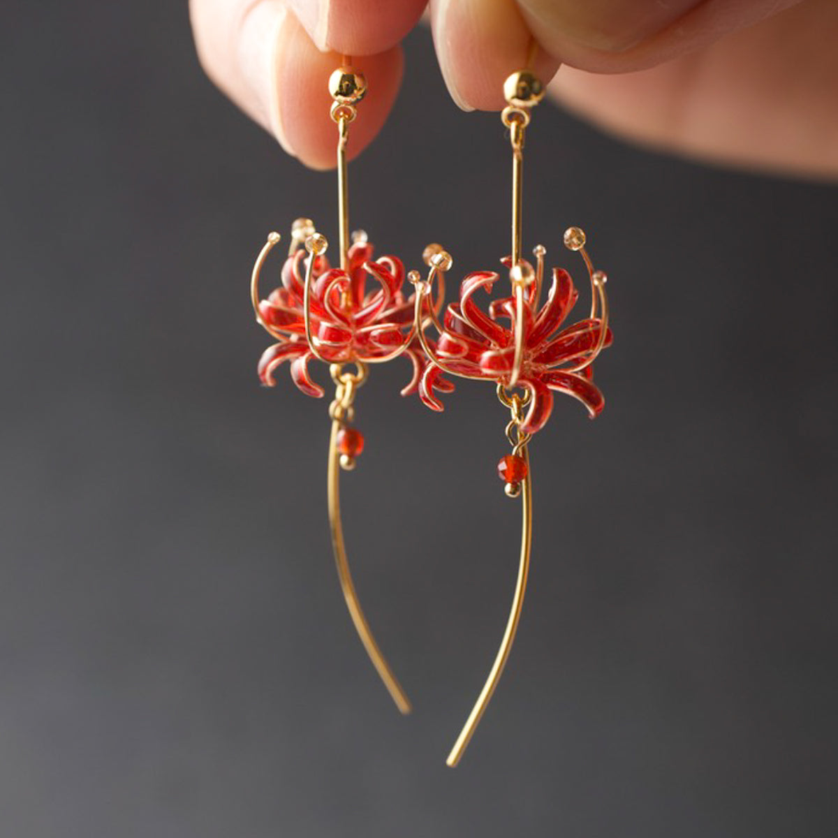 Lily in the Wind | spider lily earrings