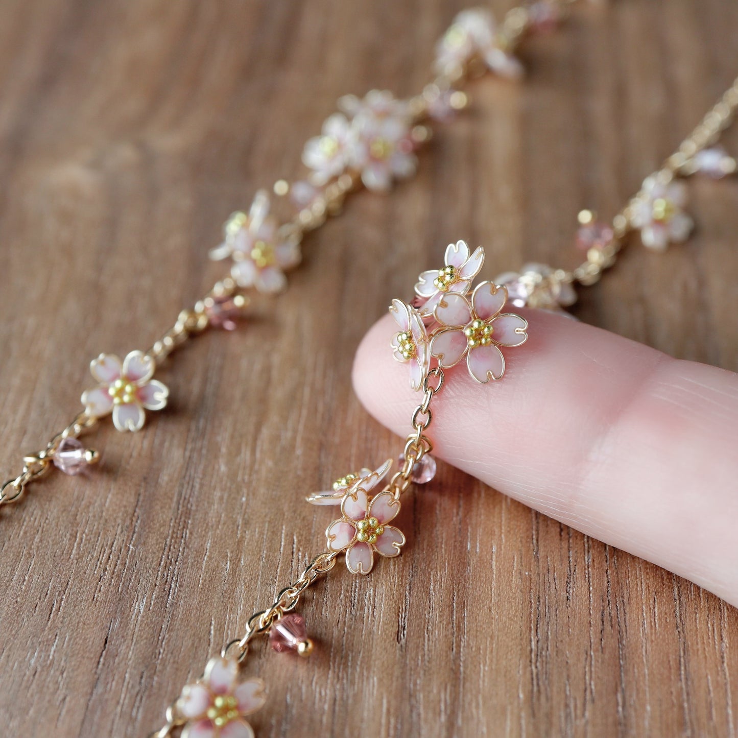 Scattered Little Cherry Blossoms | Flower Necklace
