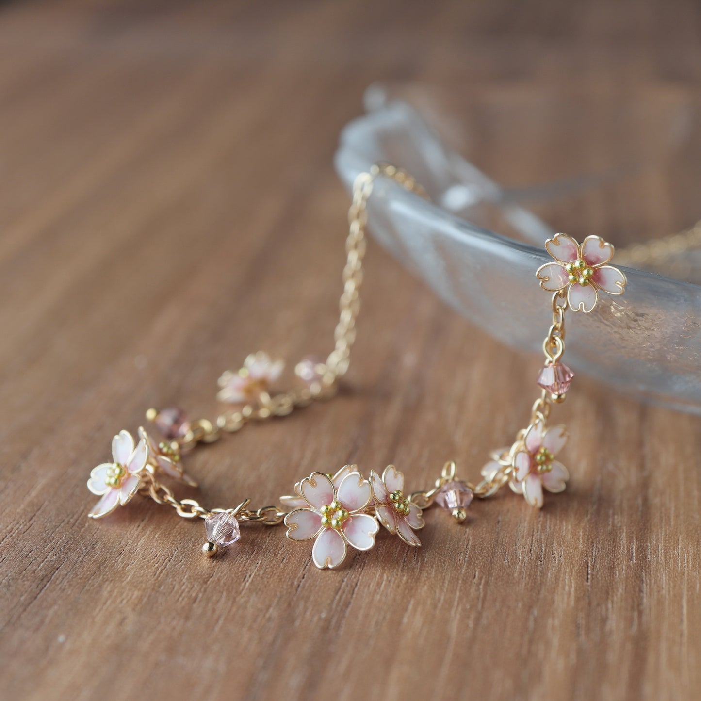 Scattered Little Cherry Blossoms | Flower Necklace
