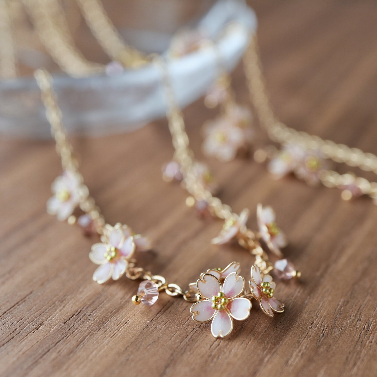 Scattered Little Cherry Blossoms | Flower Necklace