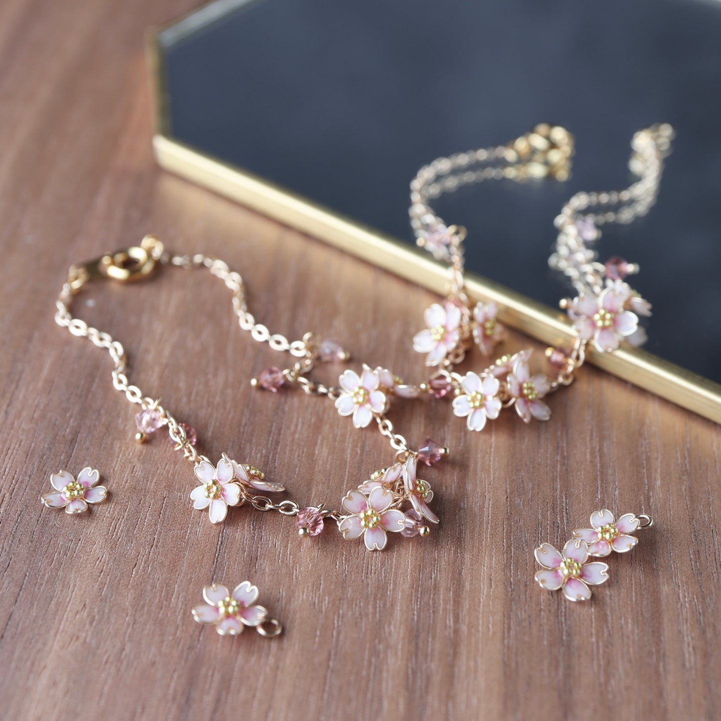 Scattered Little Cherry Blossoms | Flower Bracelet