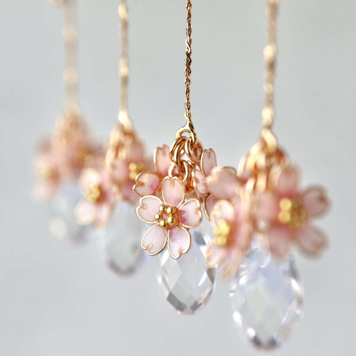 Cherry Blossom  with Crystal Drop | spring jewelry