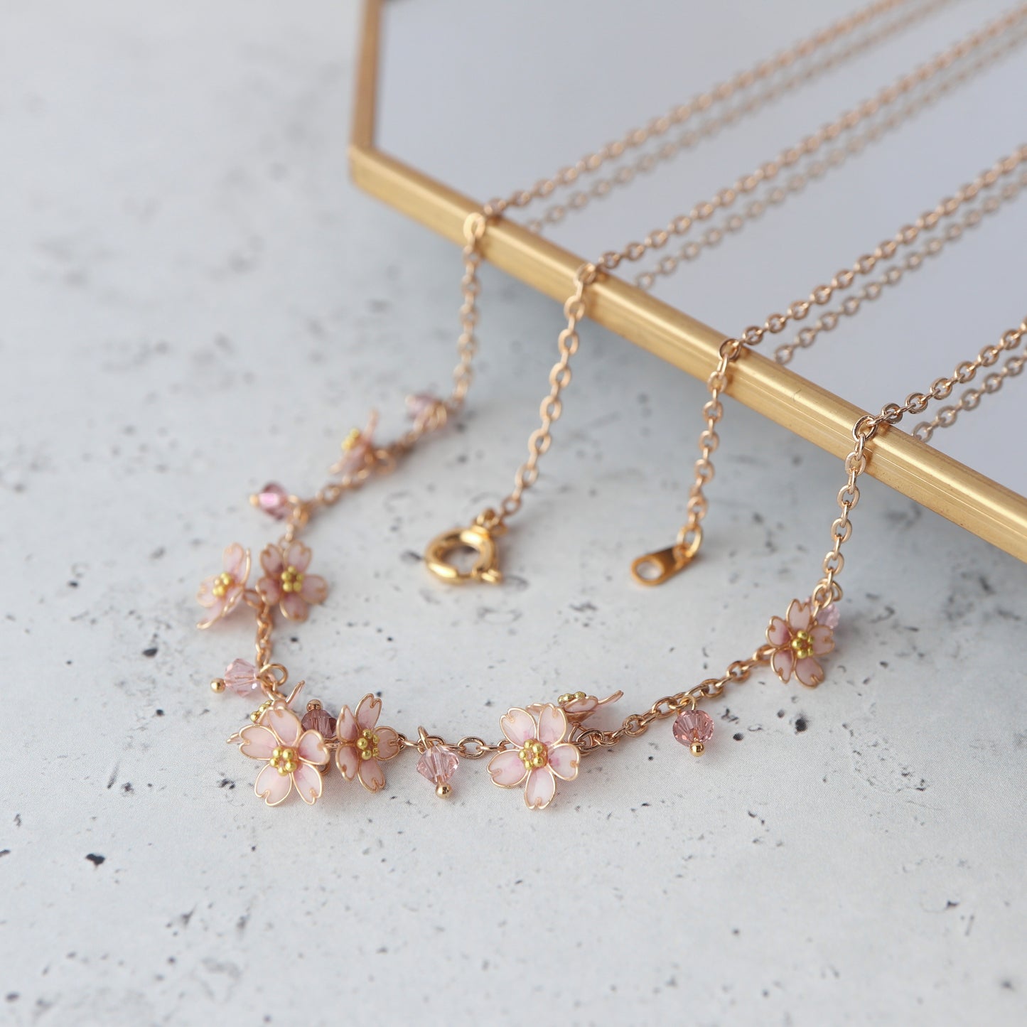 Scattered Little Cherry Blossoms | Flower Necklace