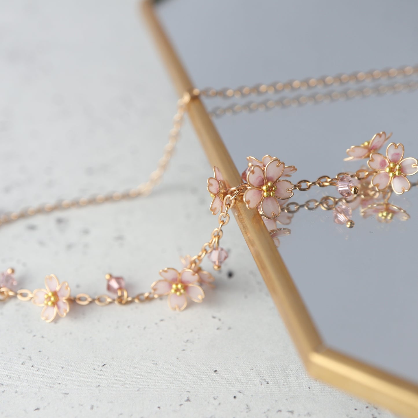 Scattered Little Cherry Blossoms | Flower Necklace