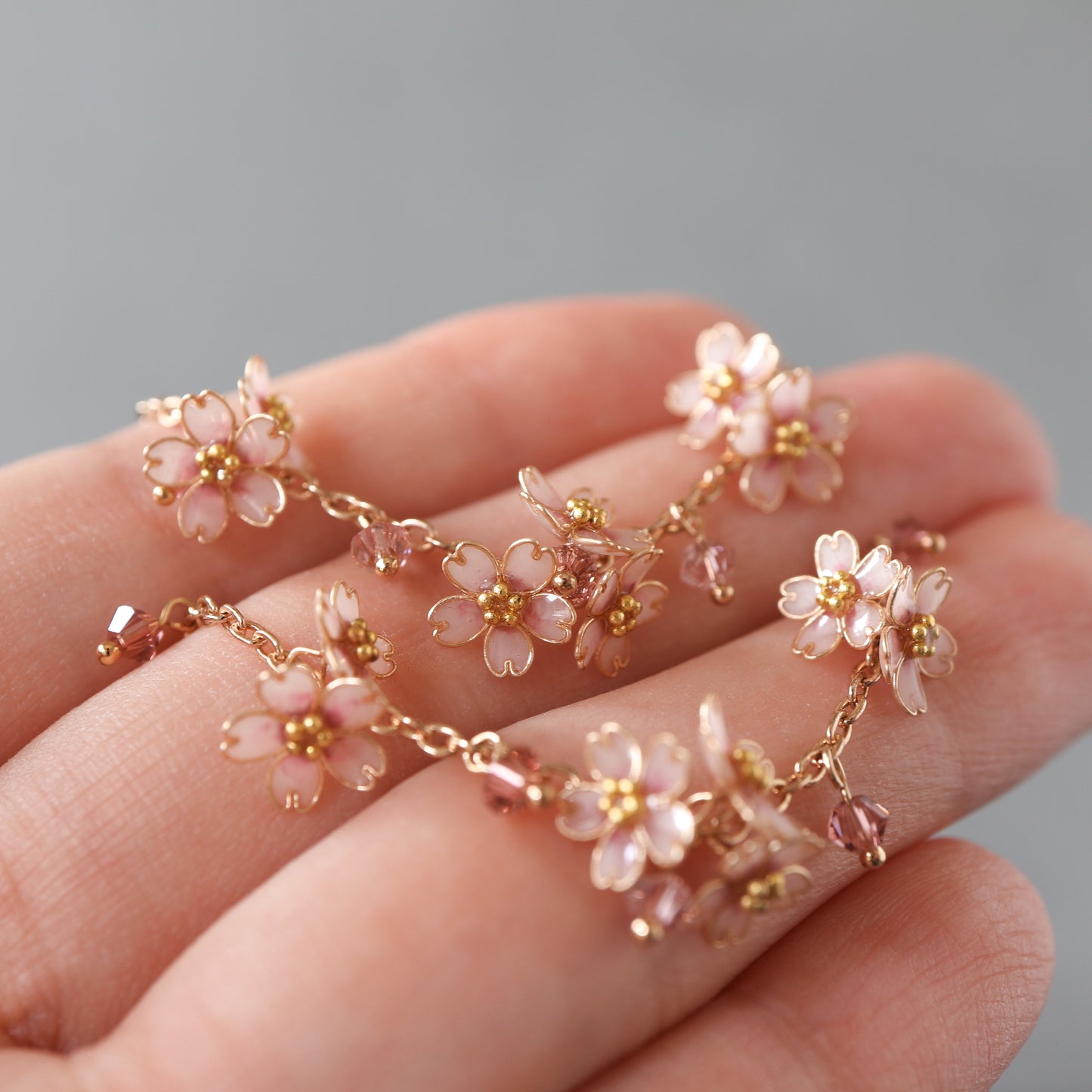 Scattered Little Cherry Blossoms | Flower Bracelet