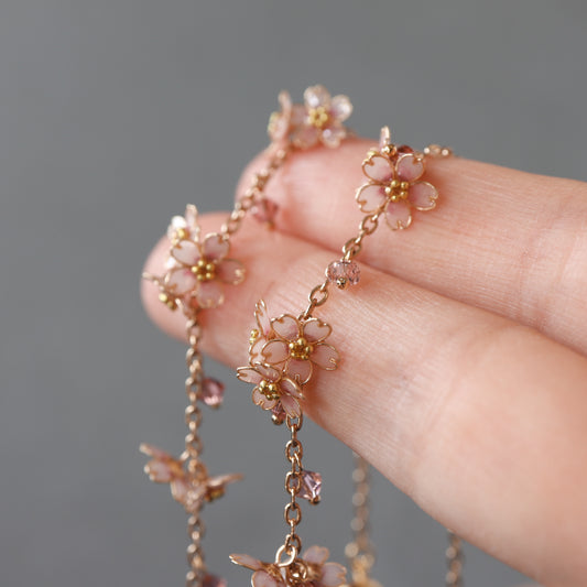 Scattered Little Cherry Blossoms | Flower Bracelet