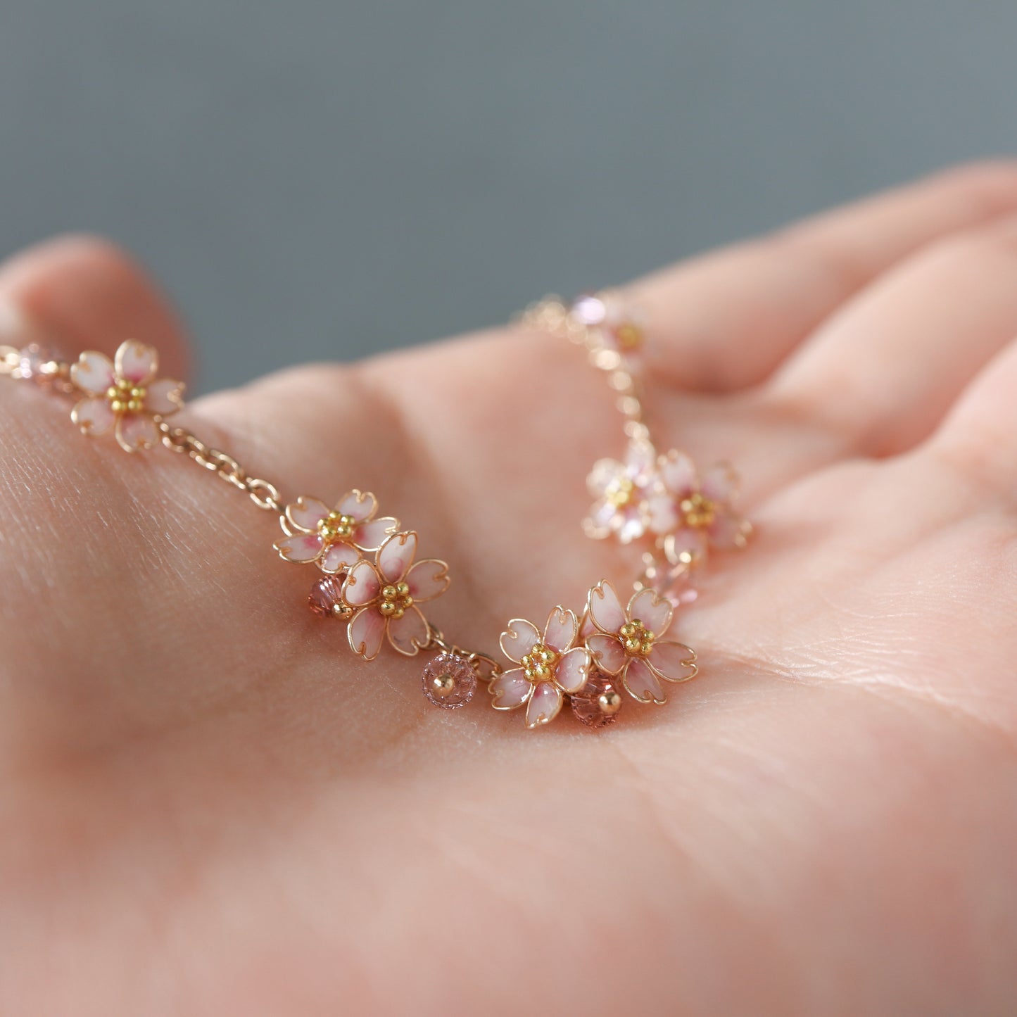 Scattered Little Cherry Blossoms | Flower Necklace