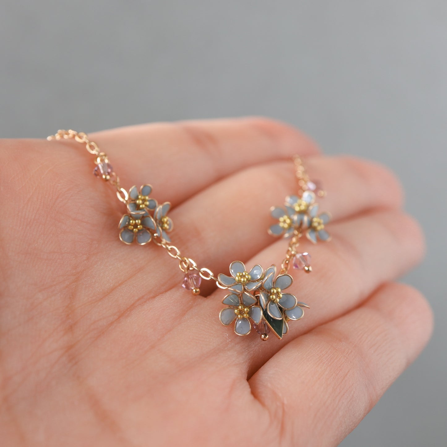 Scattered Little Forget-Me-Not | Flower Necklace