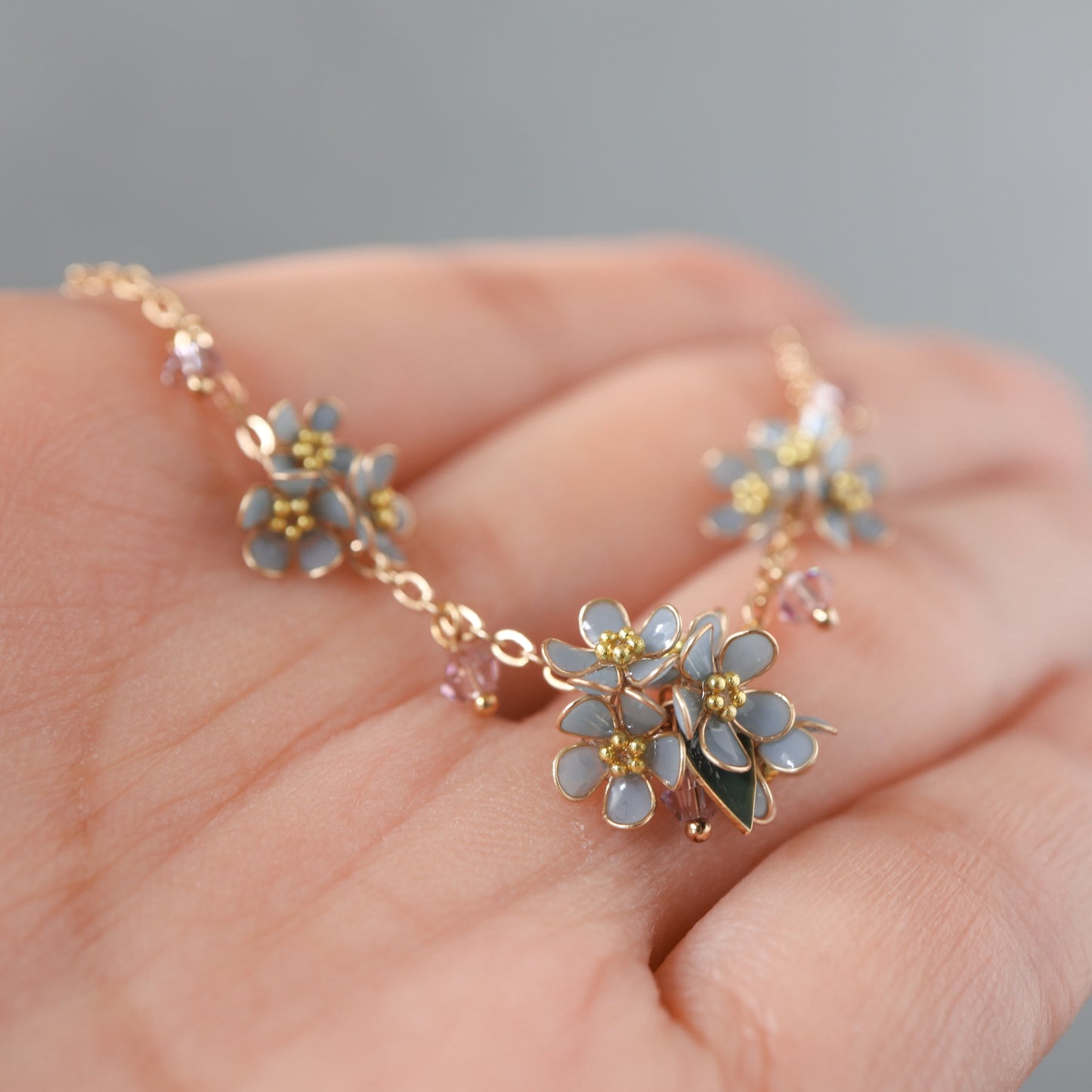 Scattered Little Forget-Me-Not | Flower Necklace