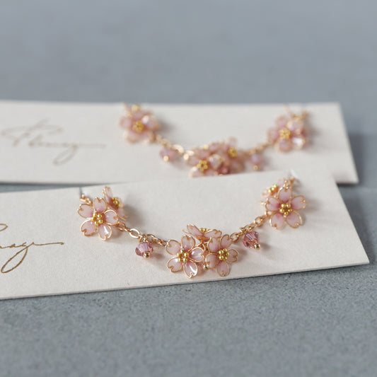 Scattered Little Cherry Blossoms | Flower Necklace